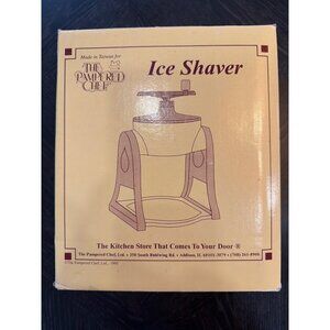 The Pampered Chef Ice Shaver With Recipe & Instruction Book Vintage 1995 Blue &